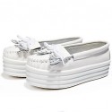 Women's Flats Spring/Summer/Fall/Winter Creepers Nappa Leather Office & Career /Casual Platform Tassel White Sneaker