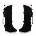 Women's Winter Snow Boots Leatherette Outdoor / Casual Wedge Heel Black / Brown / Pink