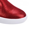 Women's Shoes Spring / Summer / Fall Comfort /Loafers & Slip-Ons/ Dress / Casual Flat Heel Slip-onRed(Leather)