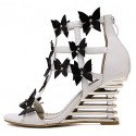 Women's Shoes Leatherette Wedge HeelOpen Toe Sandals Dress Black / White