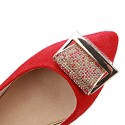 Women's Shoes Fleece Summer/ Pointed Toe Flats Office & Career / Casual Flat Heel Sparkling Glitter Black / Blue / Red