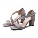 Women's Sandals Square Toe Fleece heels Chunky Summer Sandal with Magic Tape Dress/Casual More Colors Available