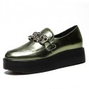 Women's Shoes Leatherette Platform Platform / Comfort Loafers Office & Career / Dress / Casual Black / Green