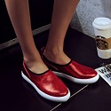 Women's Shoes Spring / Summer / Fall Comfort /Loafers & Slip-Ons/ Dress / Casual Flat Heel Slip-onRed(Leather)