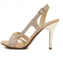 Women's Spring / Summer / Fall / Winter Heels / Pointed Toe / Open Toe Leather Dress / Party & Evening Stiletto Heel Buckle Gold